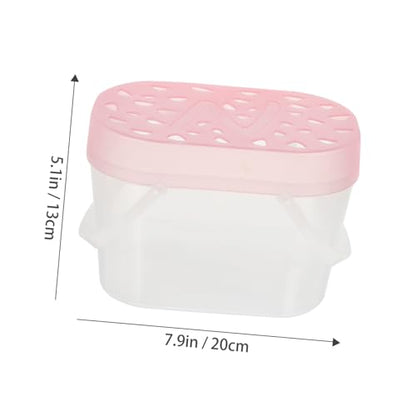 Kisangel 2pcs Portable Hamster Carriers and Plastic Reptile Containers Medium Size Pink Handheld Travel Cases for Small Pets Outdoor Use