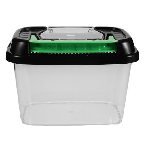 Clear Turtle Tank with Lid - Plastic Reptile Case Portable Animal Breeding Box for Tortoise Frog Spider Lizard Indoor Pet Feeding and Hatching Enclosure