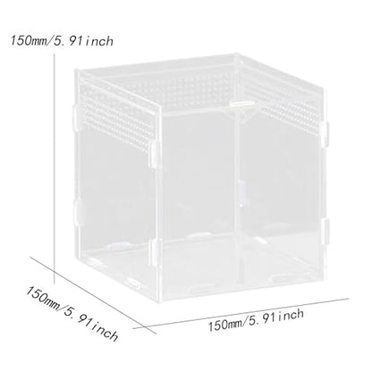 Reptile Feeding Box, Reptile Terrarium, Acrylic, Professional, Spacious Container, for Bearded Dragons, 15x15x15cm - size: 15x15x15cm