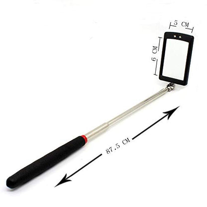 HARDK - Telescoping LED Lighted Flexible Inspection Mirror Cool lighted 360 Swivel for Extra Viewing Dead Angle, Line of Sight Obstacle Area