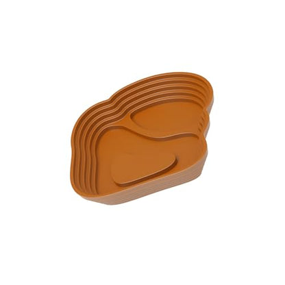Reptiles Bathing Bowl Terrariums Basin for Turtles Lizards Feeding Soaking Bath Pool with Ramps - color: Light Brown, size: Small