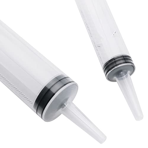 6Pcs Plastic Syringe Set, Industrial Syringes Liquid Measuring Syringe Tools for Scientific Labs, Dispensing, Animals Feeding Multiple Uses 20ml x 2 + 60ml x 2+ Hose x2