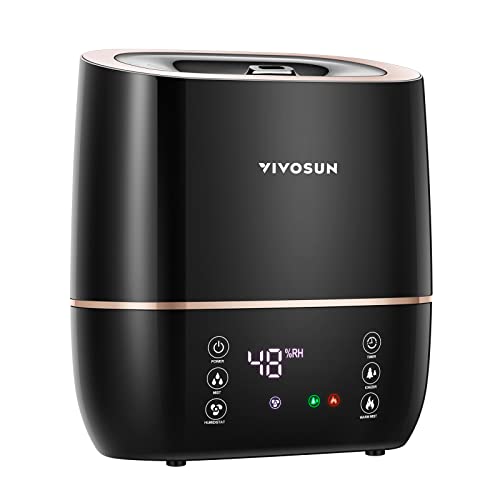 VIVOSUN 2-in-1 Warm and Cool Mist Humidifier, 5L Indoor Ultrasonic Air Humidifier with Essential Oil Tray for Bedrooms, Plants, Offices and Babies - style: 5L 2-in-1 Cool & Warm Mist Humidifier