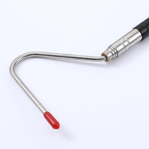 Bremorou Snake Hook Retractable 39.37 Inch Stainless Steel Extensible Snake Hook with Non-Slip Handle Heavy Duty Reptile Snake Stick Pick-Up Handling Tool for Safe Handling