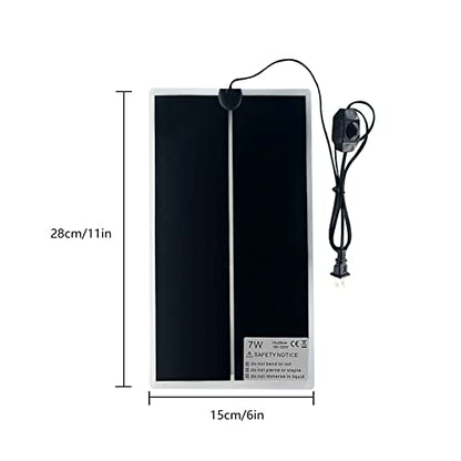 Reptile Heating Mat, 2PCS Reptile Heating Pad with Temperature Adjustment for Reptiles Tortoise Snakes Lizard Gecko Hermit Crab Amphibians - Removable Terrarium Heat Mats(7W, 6x11 inches) - size: 2PCS,7W