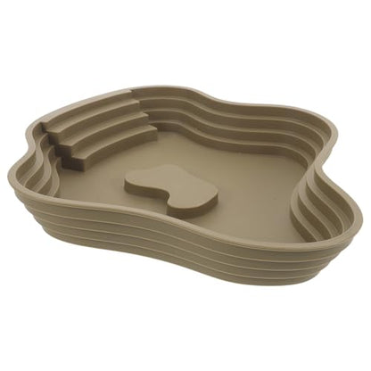 Lake Shaped Bathing Tub for Reptiles, Tortoise Bathing Pool with Steps - Water Dish for Animal Gecko Frog Daily Soaking and Resting
