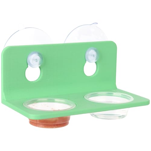 Crested Gecko Feeding Ledge with 10PCS Reptile Food Cups - Green - color: Green