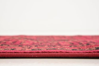 Unique Loom Tekke Collection Area Rug - Sheibani (2' x 8' Runner Red/Black) - size: 2' x 8' (Rectangular)