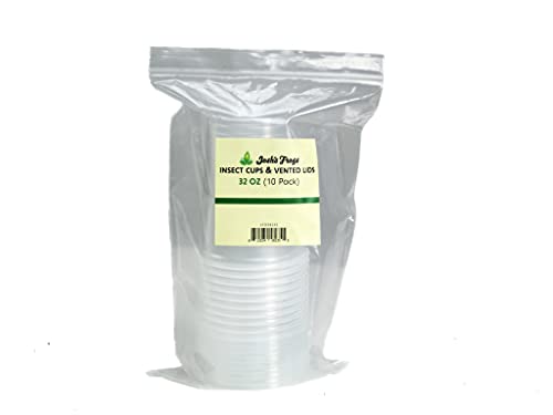 Josh's Frogs 32 oz Fruit Fly Cup and Vented Lid- 10 Pack - size: 10 Count (Pack of 1), style: Vented Lid