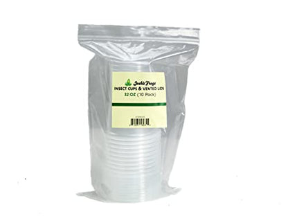 Josh's Frogs 32 oz Fruit Fly Cup and Vented Lid- 10 Pack - size: 10 Count (Pack of 1), style: Vented Lid
