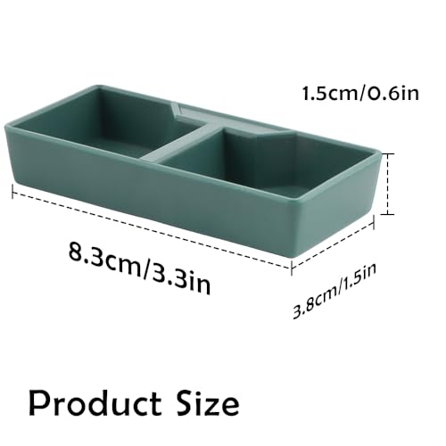 10 Pack Reptile Food and Water Bowl Set with 2 Compartments Feeding Tray for Lizards Geckos Frogs Turtles and Hermit Crabs (Green)