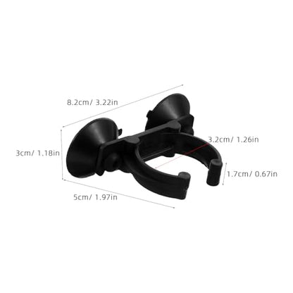 GANAZONO 10pcs Aquarium Heater Clip: Suction Cup Lamp Holder Clamps for Reptile Fish Tanks Light Standard Heating Rod Plant Tubing Hose (Black)
