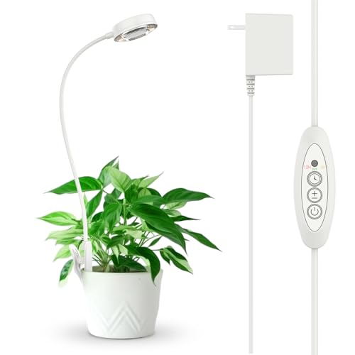 SANSI Grow Lights for Indoor Plants, Pot Clip-On Plant Lights, 10W 1-Pack | LED Plant Lights for Indoor Growing, Full Spectrum Grow Lights, 4000K 4-Level Dimmable, 3/6/12H Timer - size: 1-Pack