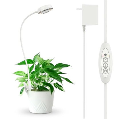 SANSI Grow Lights for Indoor Plants, Pot Clip-On Plant Lights, 10W 1-Pack | LED Plant Lights for Indoor Growing, Full Spectrum Grow Lights, 4000K 4-Level Dimmable, 3/6/12H Timer - size: 1-Pack