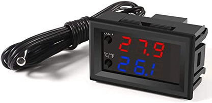 UMLIFE 5PCS 12V Electronic Temperature Controller Programmable -50 to 110 Degree Celsius Heating/Cooling Thermostat Control Switch Module NTC Waterproof Sensor Probe Dual Color LED Display Monitor - style: 5PCS