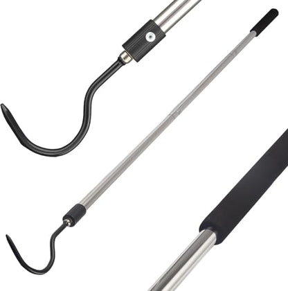 Snake Hook Heavy Duty, Snake Hook Retractable 35"-65" Catcher Hook for Rattlesnakes Ball Python Rattle Cobra Removal Non-Slip Foam Handle and Thickened Stainless Steel - size: 65inch