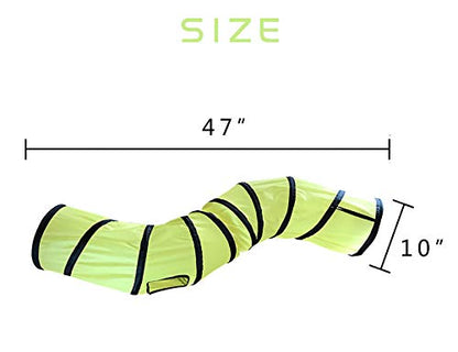 iCAGY Cat Tunnel Toys for Indoor Cats Kittens Rabbits, Pet Toy Play Tunnels | Interactive Crinkle Pop Up Tunnel Toys, Relieve Cat Boredom, Yellow 47" Shape S - color: Yellow