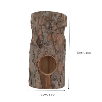 Generic Natural Pine Wood Reptile Hideout Hollow Log Shelter Smooth Surface and Easy Maintenance for Lizards and Turtles in Aquarium Driftwood Centerpieces or Terrarium