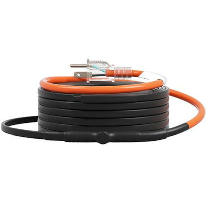 VEVOR Self-Regulating Pipe Heating Cable, 40FT 5W/FT Heat Tape for Pipes Freeze Protection, Water Pipe Heat Cable with Built-in Thermostat Protects PVC Hose, Metal and Plastic Pipe from Freezing - size: 40FT