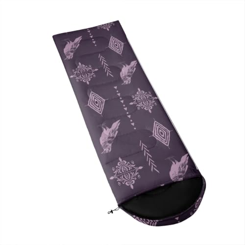 Erosebridal Sugar Skull Southwestern Aztec Western Sleeping Bag for Kids Camping Blanket for Hiking Travel Hunting Sleep Bag - color: Black Purple 14