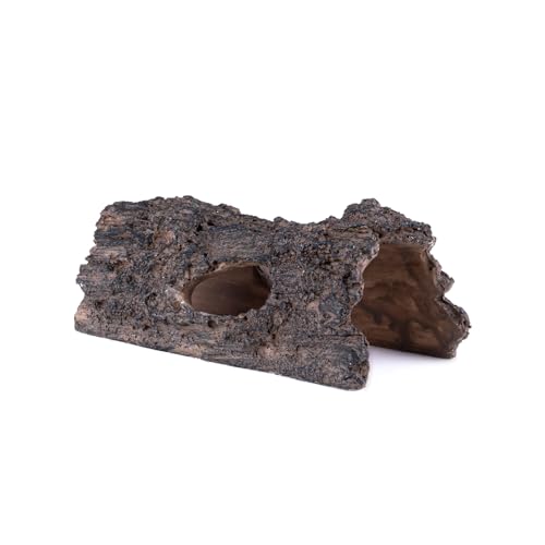 Natural Reptile Hide Basking Platform, Hideout Decor for Aquarium, Fish Tank, Bearded Dragon, Gecko, Shrimp, Betta (Faux Wood Tree Cave, Small) - color: Faux Wood Tree Cave, size: Small
