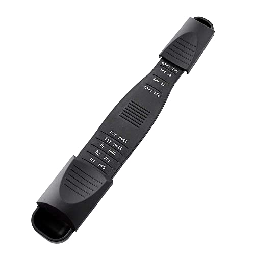 M&c Dual Sided Adjustable Measuring Spoon - Metering Spoon with Leveler in Gram & ML- For Dry or Liquid Ingredients, Baking, Cooking, Powder, Spices - Black 1pc