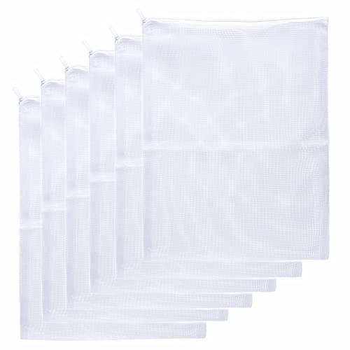JIHAQUA Aquarium Filter Bags with Plastic Zipper,11.5 x 15.5 inch, 6 Pack | Reusable, Fish Tank Filter Media, Mesh Bags, Large - size: 11.5 x 15.5 inch (6 Pack)