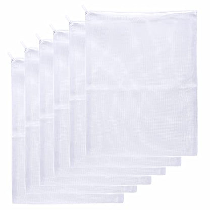 JIHAQUA Aquarium Filter Bags with Plastic Zipper,11.5 x 15.5 inch, 6 Pack | Reusable, Fish Tank Filter Media, Mesh Bags, Large - size: 11.5 x 15.5 inch (6 Pack)