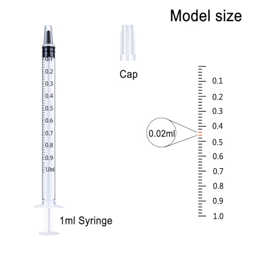 1ml Syringe Without Needle, 1ml Syringe for Liquids, Syringes for Scientific Labs, Measuring Liquids, Feeding Pets, 30 Pack Packaged