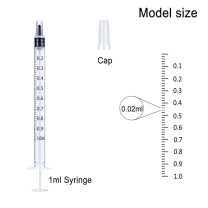 1ml Syringe Without Needle, 1ml Syringe for Liquids, Syringes for Scientific Labs, Measuring Liquids, Feeding Pets, 30 Pack Packaged
