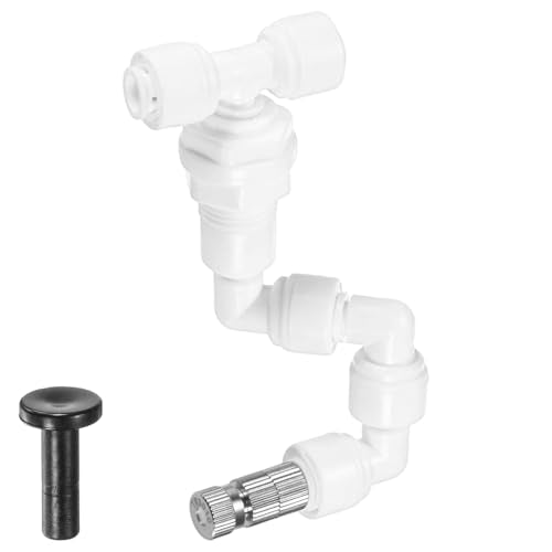 M METERXITY Reptile Mister Nozzles, 0.3mm Pore Copper 1/4" Reptile Misting Spray Nozzle with Filter Plug for Terrarium/Paludarium/Vivarium, 360 Degree Adjustable Nozzle [White] - color: White + Silver Tone, size: 0.3mm