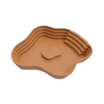 Reptile Bathing Pool Tortoise Water Dish Lizards Habitat Turtle Bath for Gecko Tortoise, Brown L - color: Brown L