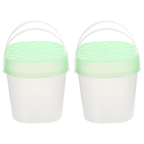 2pcs Medium Handheld Hamster Cages with Green Plastic Reptile Containers, Portable Pet Carriers Suitable for Small Animals Travel and Outdoor Use