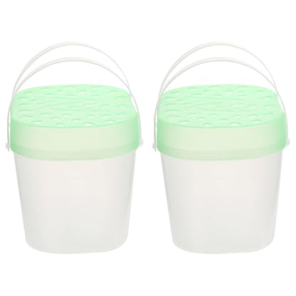 2pcs Medium Handheld Hamster Cages with Green Plastic Reptile Containers, Portable Pet Carriers Suitable for Small Animals Travel and Outdoor Use