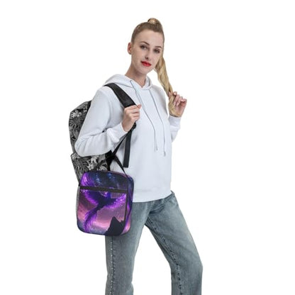 Purple Phoenix Art Adult Insulated Lunch Bag, Portable Thermal Cooler Tote With Pockets, Durable Polyester Lunch Box With Handle For Work, Office, Travel - color: Style 1
