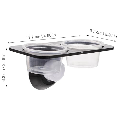 TOYANDONA Reptile Feeder with Suction Cup, Escape-Proof Worm Container and Dual-Compartment Food Bowl, Sturdy Plastic Feeding Dish for Geckos and Lizards, Terrarium Feeding Supplies