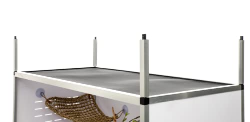 Reptile Enclosure Stand – 7.87'' Stackable Spacer Set for PVC Terrariums, Exclusive Cage Holder for ToxiRium Tanks, 4 Pack-White - size: spacer-silver