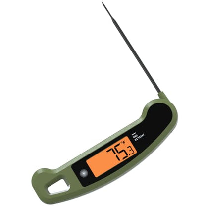 Lavatools Javelin® PRO Classic Ultra-Fast 2-Second Professional Digital Instant Read Meat Thermometer for Grill and Cooking, Auto-Rotating Backlit Display, IP65 Water Resistant – Olive - color: Olive