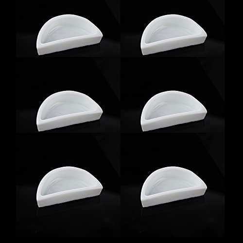 6 Pcs Spider Micro Water Bowl Hermit Crab Mini Ceramic Dish for Spider Hermit Crab Tarantula Millipede (Semicircle Shape)