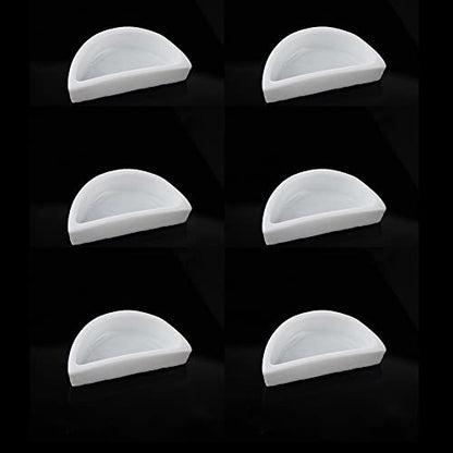 6 Pcs Spider Micro Water Bowl Hermit Crab Mini Ceramic Dish for Spider Hermit Crab Tarantula Millipede (Semicircle Shape)