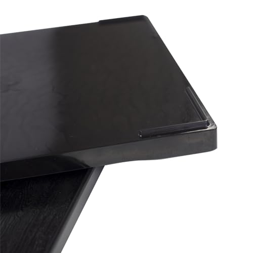 OMEM Reptile Bowl Large Food and Water Dish Enough Space Also Fit for Bath Simulated Wood Grain Surface (L, Black) - color: Black, size: L (Lot de 1)