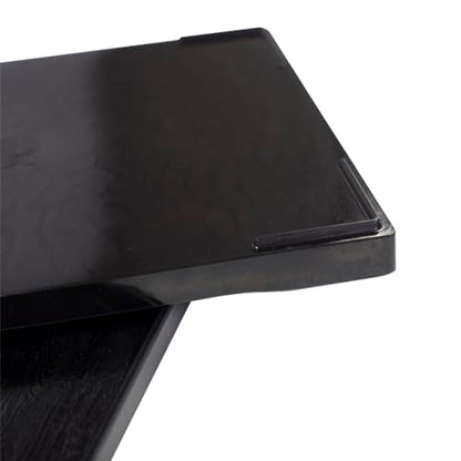 OMEM Reptile Bowl Large Food and Water Dish Enough Space Also Fit for Bath Simulated Wood Grain Surface (L, Black) - color: Black, size: L (Lot de 1)