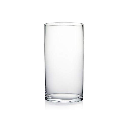 WGV Cylinder Glass Vase, Width 6", Height 12", [Different Heights Available] Clear Container Terrarium for Wedding Centerpiece, Party Event, Home Decor, 1 Piece - size: 6"x12"H