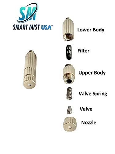App Controlled High Pressure Misting Mister System Kit 1000 PSI Stainless Steel Tubing DIY Patio Greenhouse (100' w/ 50-008" Nozzles for Very Hot Dry Climates, Stainless Steel) - style: 100' w/ 50- 008" Nozzles For Very Hot Dry Climates