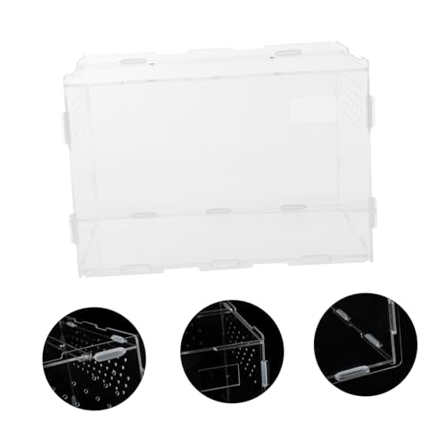 1Pc Transparent Reptile Box Durable Habitat Container for Spiders Geckos Snakes Ventilated Design for Comfortable Living Space for Pet Transport and Display