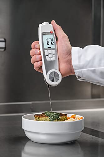 Testo 104-IR Infrared Thermometer Gun – Dual Temperature Gun for Surface and core temperatures – Waterproof Infrared Thermometer for up to 482 Degrees – HACCP Compliant