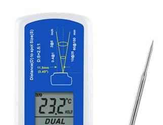 D-175 Contact/Infrared Dual-Purpose Thermometer IP65, Fast Response 3 Seconds