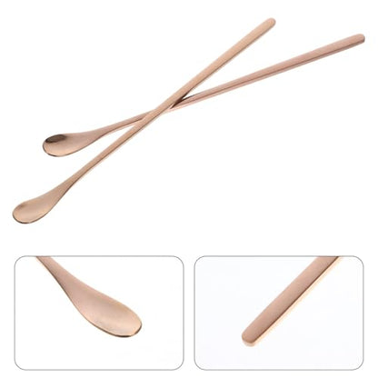 2pcs Stainless Steel Reptile Food Spoon Small Pet Feeding Scoop for Lizards Snakes Other Small Animals Versatile Feeding Tool - color: Golden
