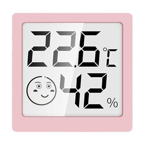 Digital Thermometers Hygrometer - Digital Hygrometer Indoor | Indoor Temperature and Humidity Gauge with LCD Display | Digital Electronic Meters for Freezer | Baby Room | Refrigerator - color: Pink