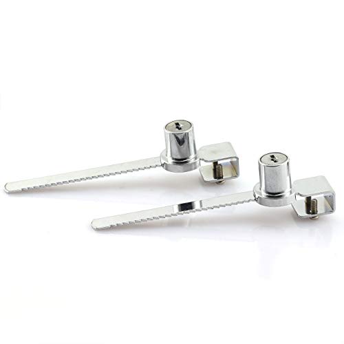 2-Pack Glass Lock Terrarium Showcase Display Case Cabinet Sliding Glass Push Door Locks Furniture Hardware Universal Key Type Sawtooth Lock